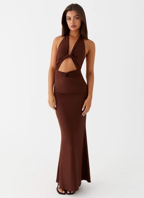 Carolina Twist Maxi Dress - Chocolate Carolina Twist Maxi Dress - Chocolate