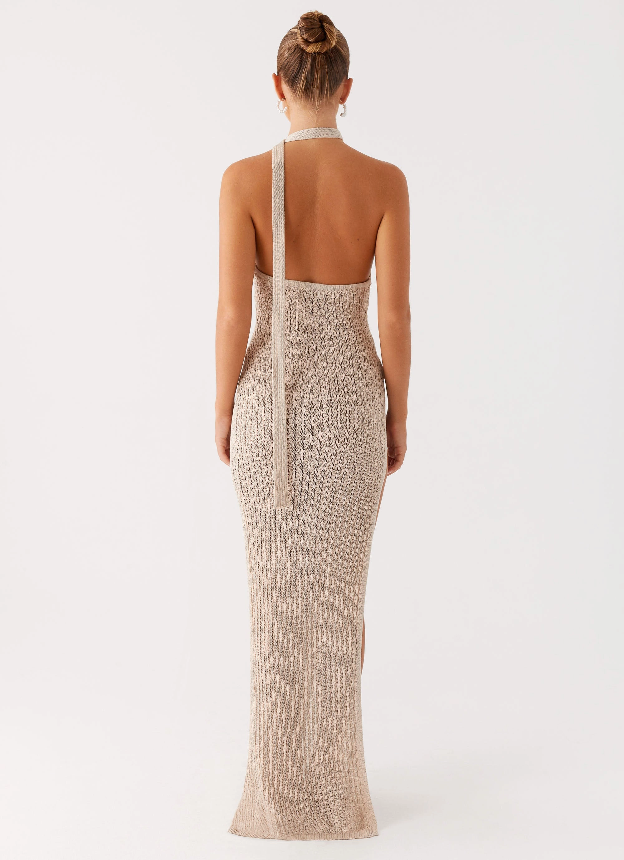 Carryn Knit Maxi Dress - Beige