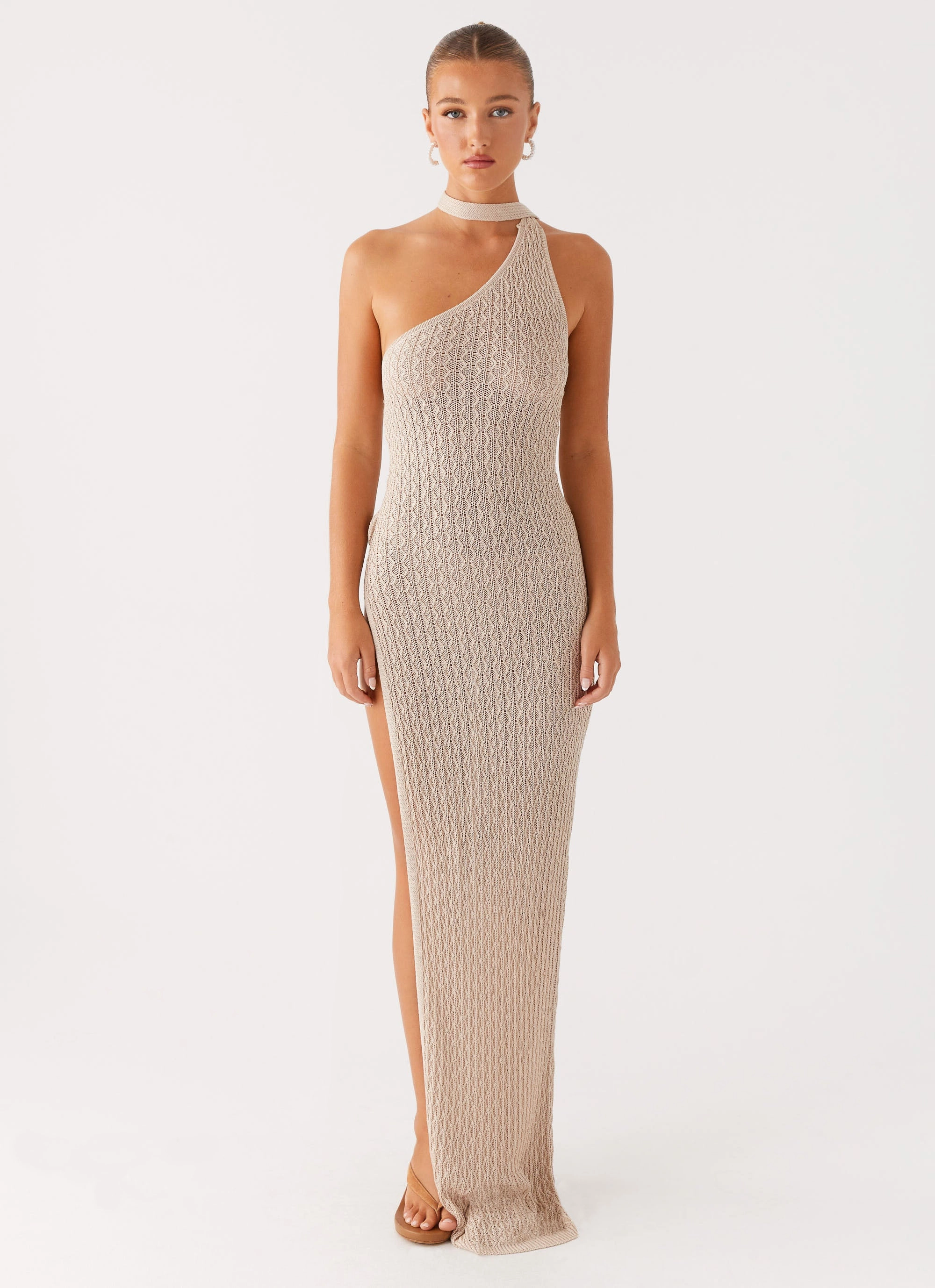 Carryn Knit Maxi Dress - Beige