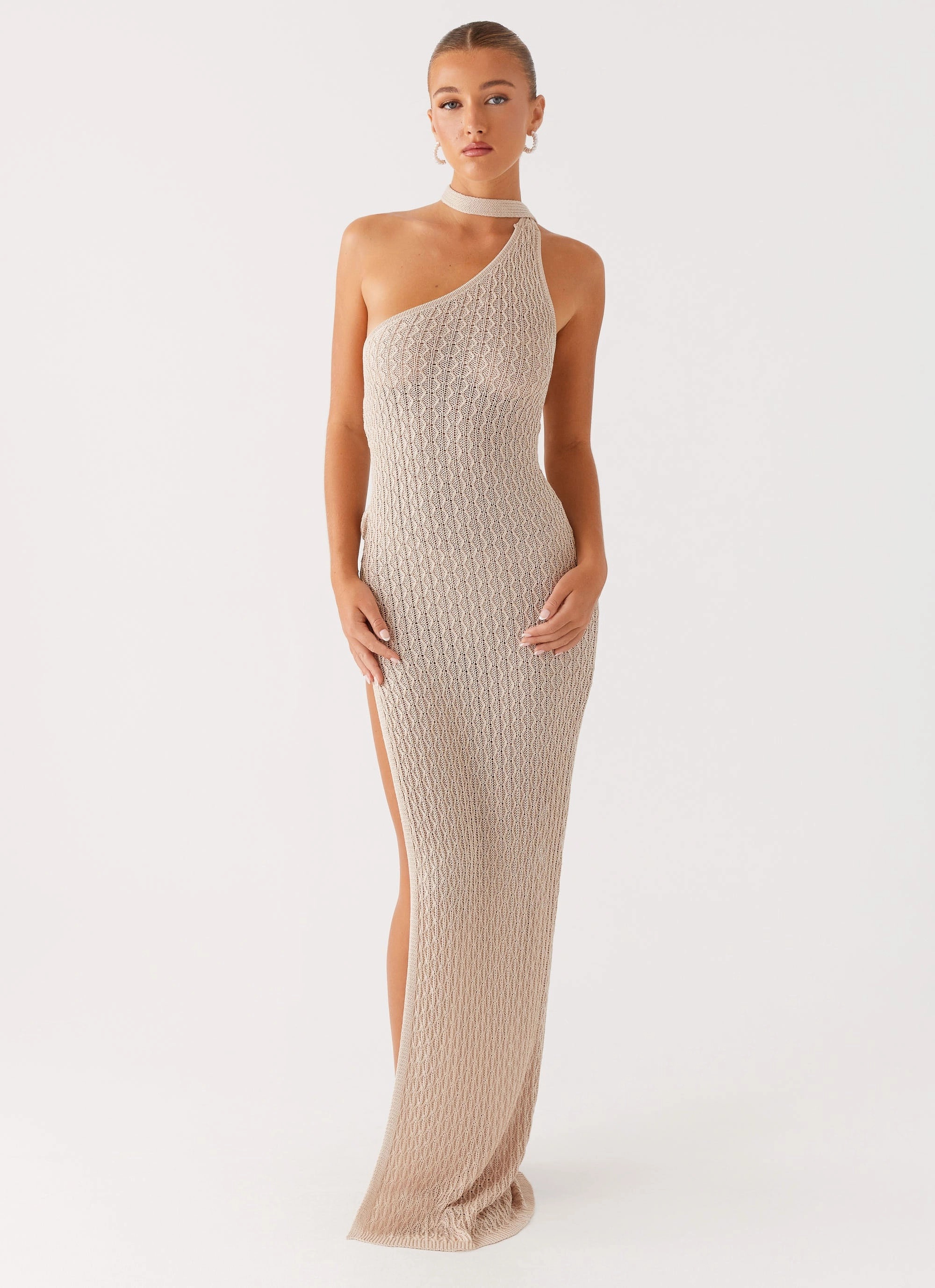 Carryn Knit Maxi Dress - Beige