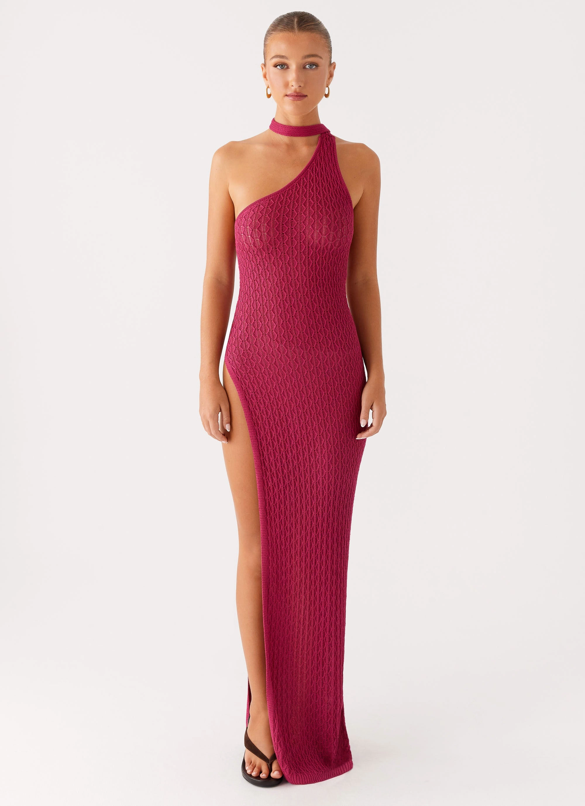 Carryn Knit Maxi Dress - Hot Pink