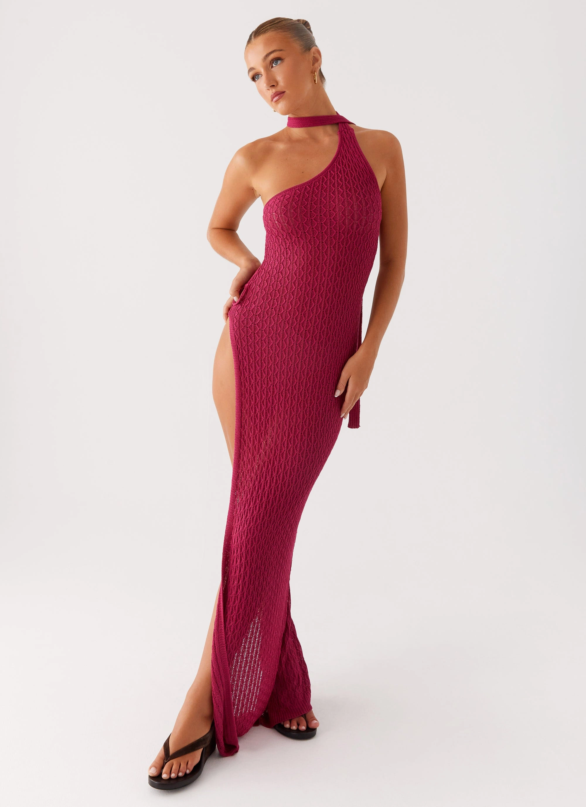 Carryn Knit Maxi Dress - Hot Pink