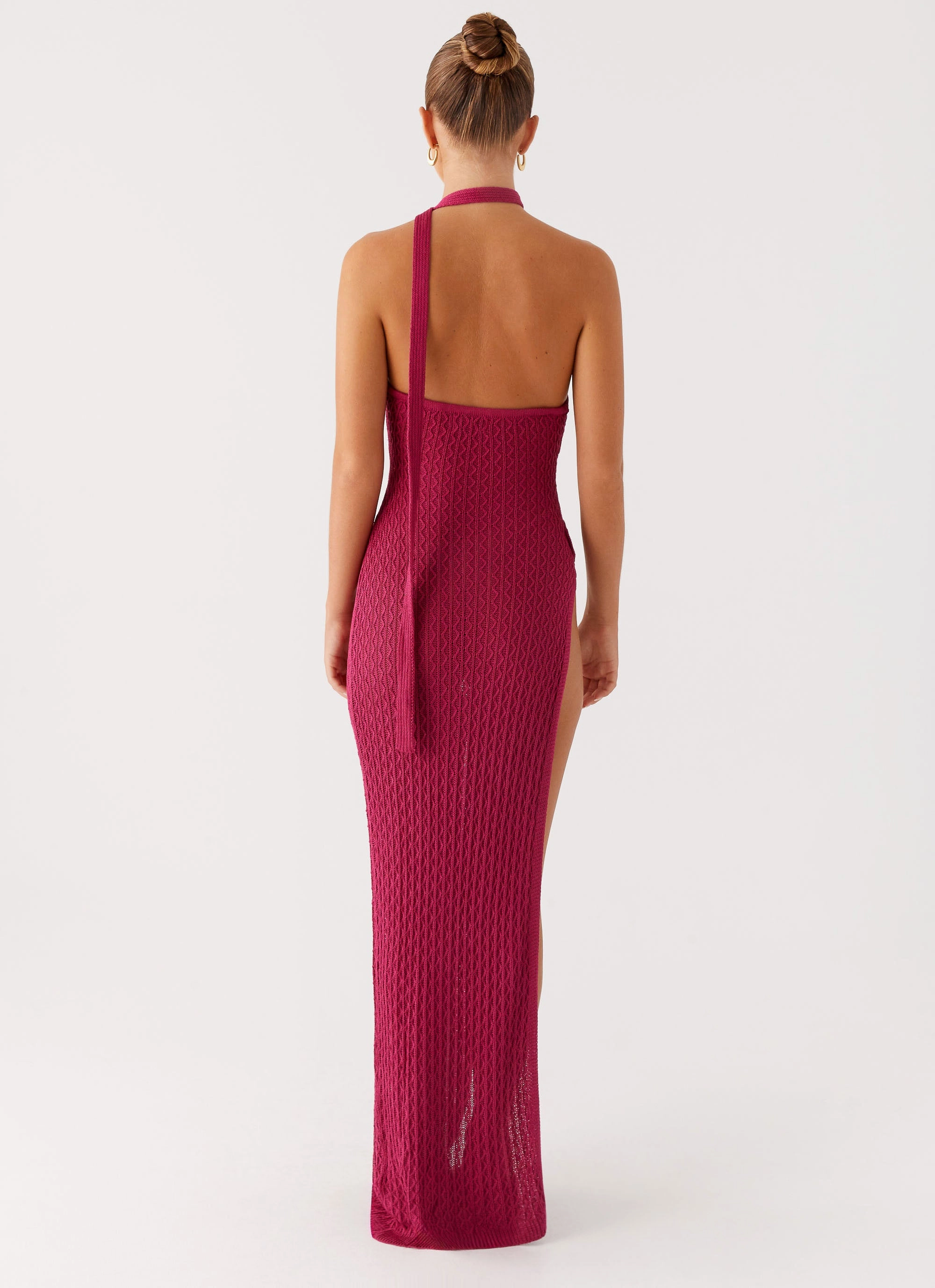 Carryn Knit Maxi Dress - Hot Pink