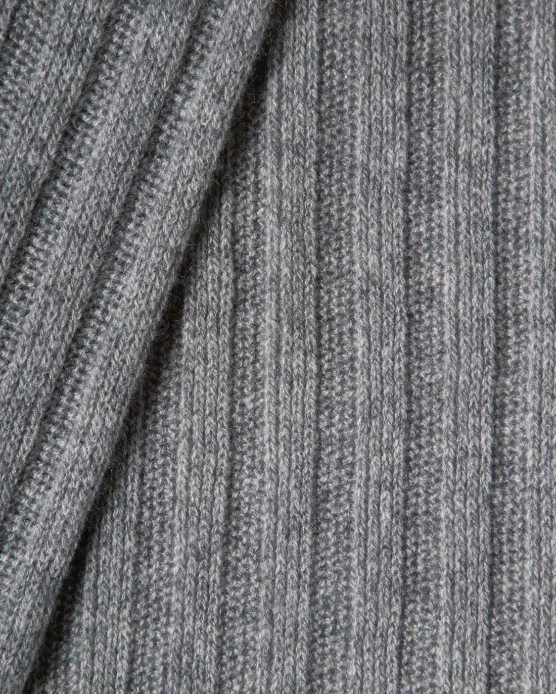 Cashmere & Wool Chunky Ribbed Scarf Dark Grey