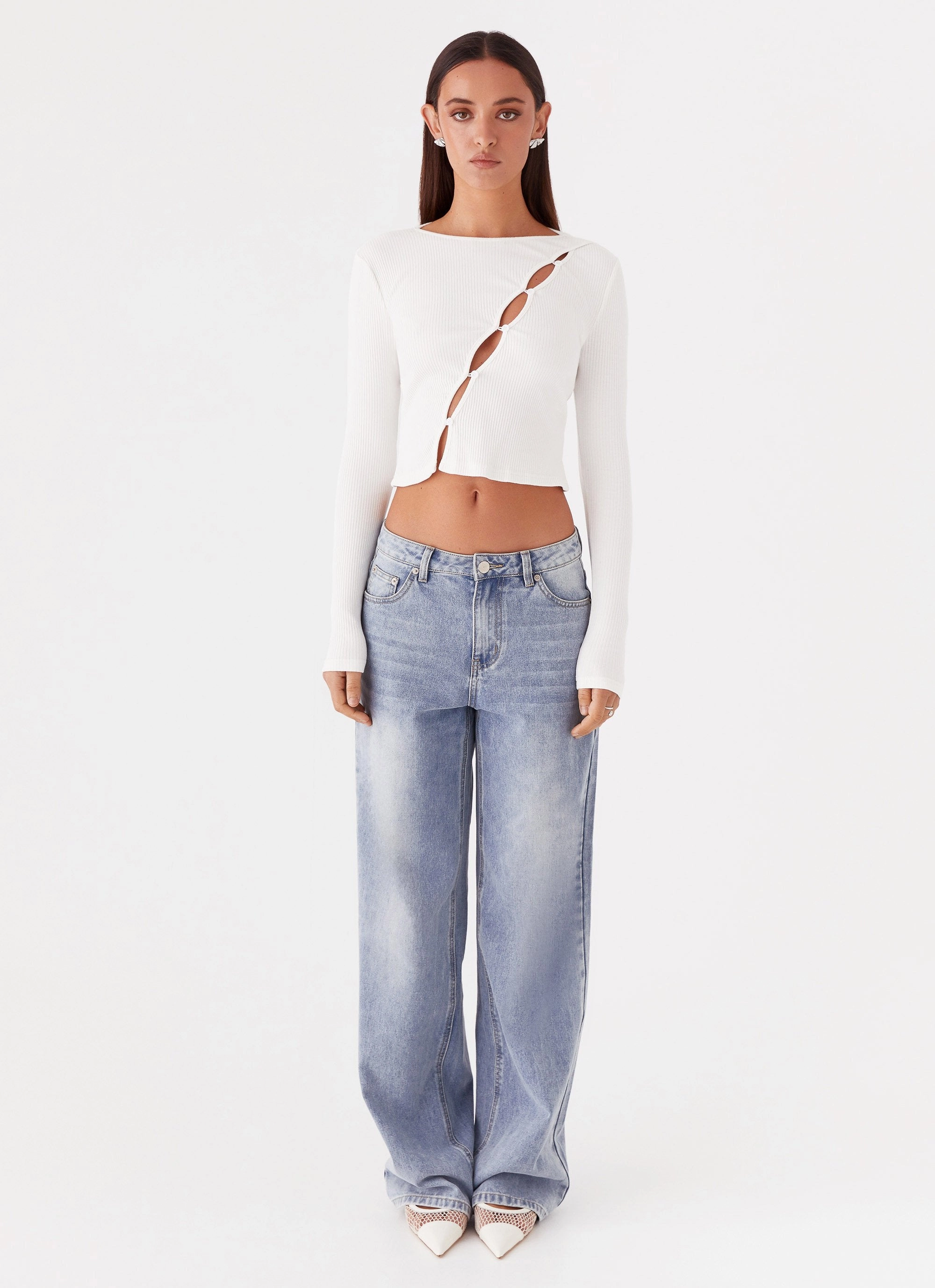 Cassius Long Sleeve Top - Ivory