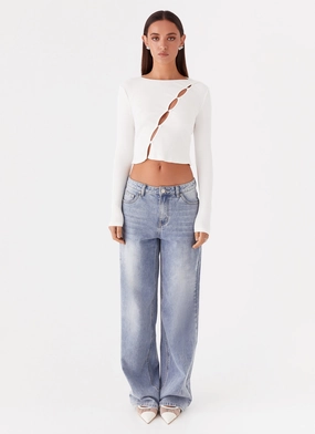 Cassius Long Sleeve Top - Ivory Cassius Long Sleeve Top - Ivory