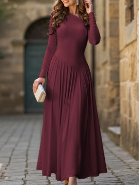 Casual high waist long sleeve maxi dress Casual high waist long sleeve maxi dress