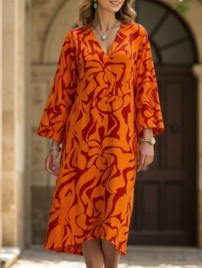 Casual Swing Print Dress Casual Swing Print Dress