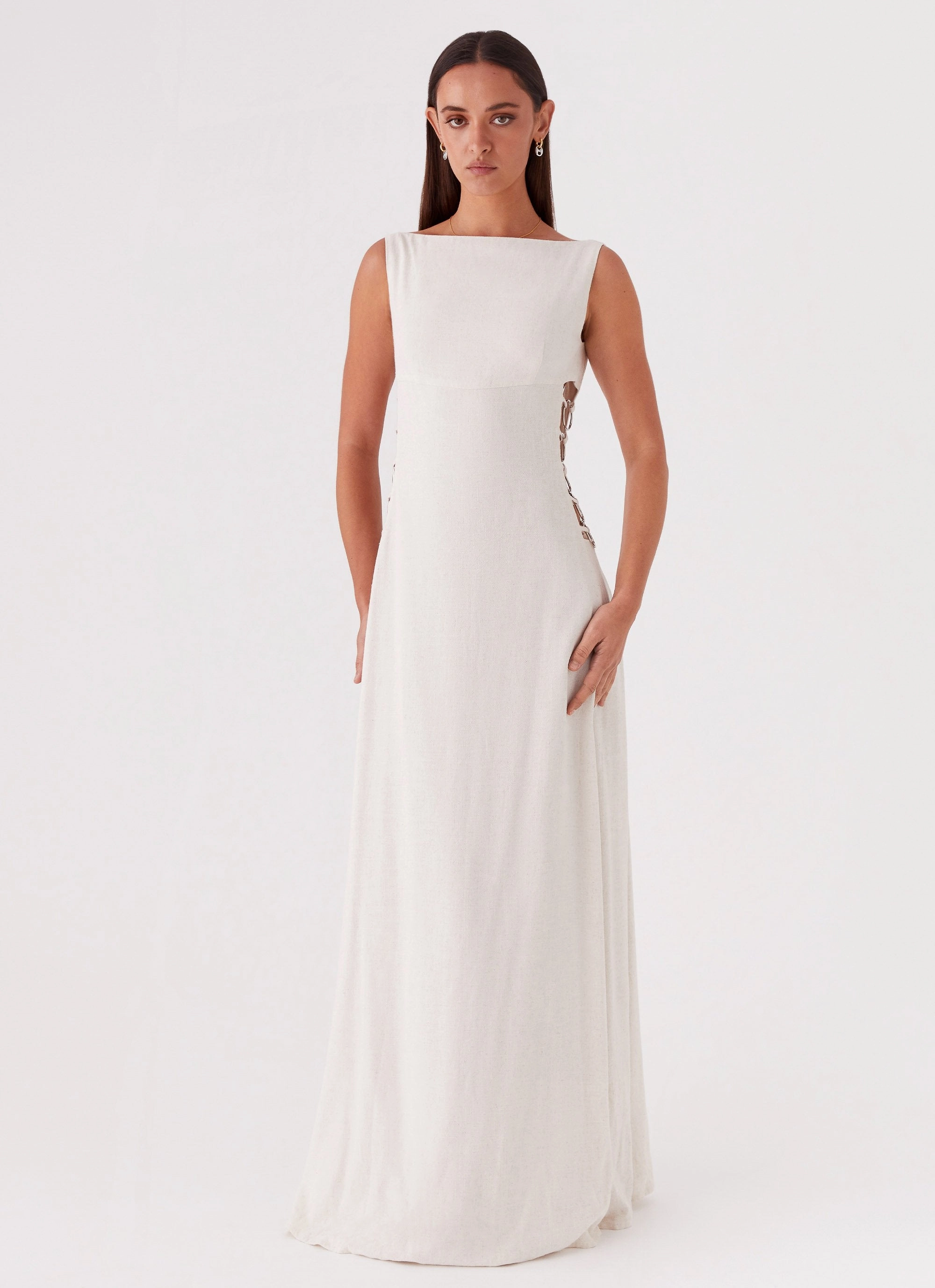Catherine Linen Maxi Dress - Oatmeal
