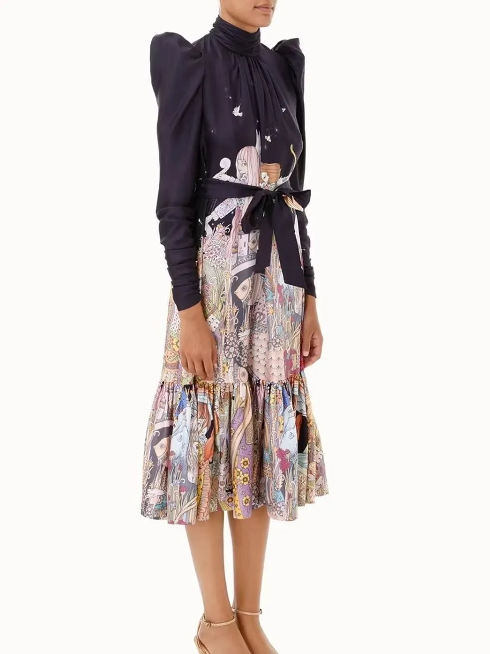Celestial Gathered Frill Dress