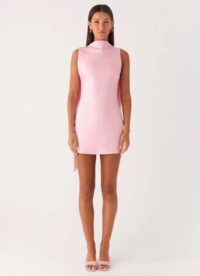 Cerina High Neck Mini Dress - Pink Cerina High Neck Mini Dress - Pink