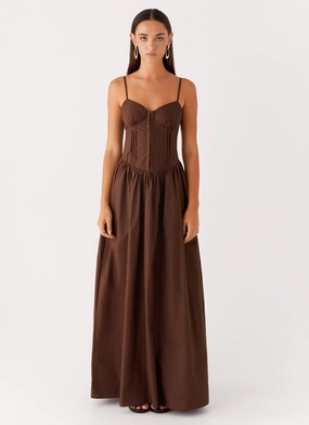 Cerys Maxi Dress - Chocolate Cerys Maxi Dress - Chocolate