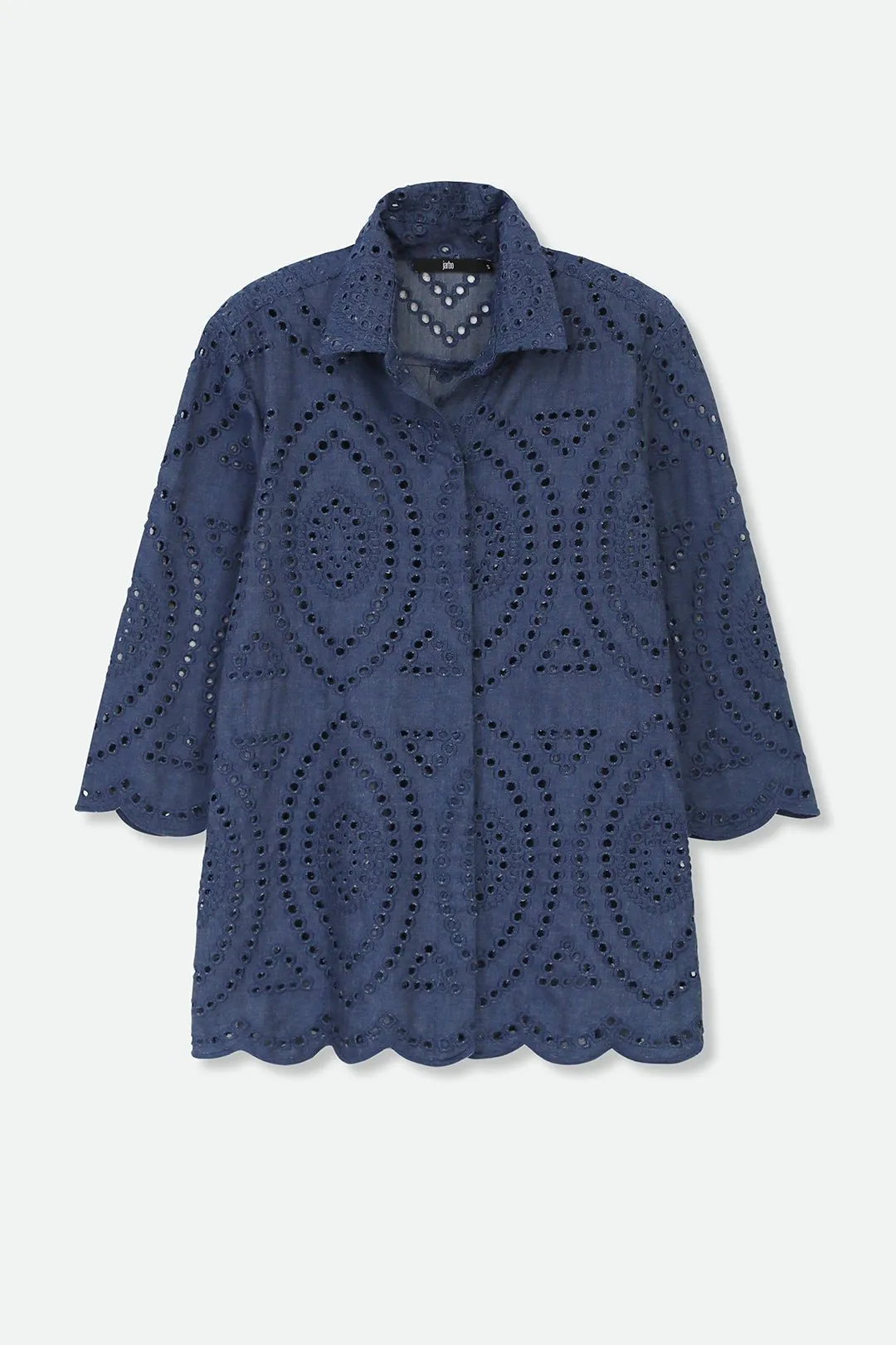 CESARE CAMP SHIRT ITALIAN DENIM EYELET