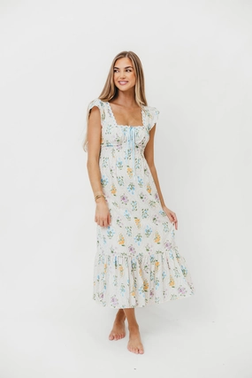 Chala Maxi Dress in Cream Floral Chala Maxi Dress in Cream Floral