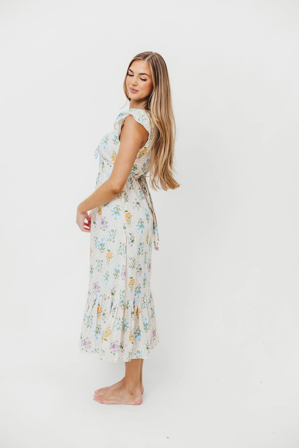 Chala Maxi Dress in Cream Floral