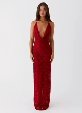 Champagne Coastline Maxi Dress - Dark Red Champagne Coastline Maxi Dress - Dark Red