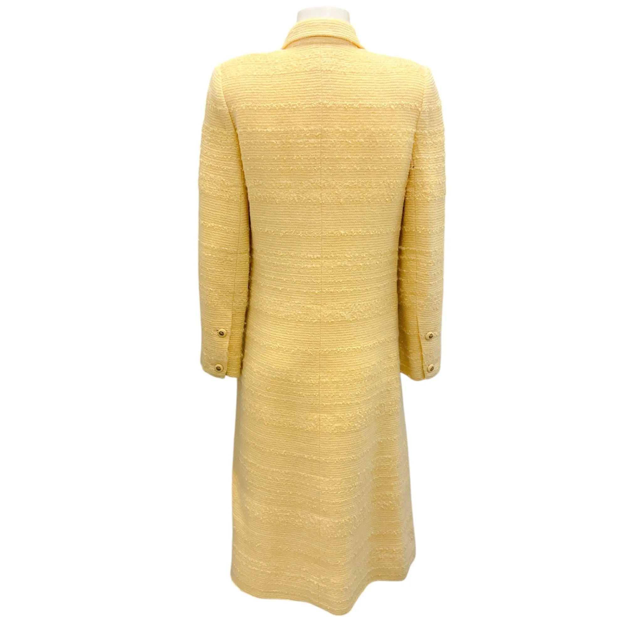 Chanel Creations Vintage 1970's Yellow Boucle Tweed Coat