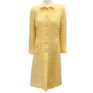 Chanel Creations Vintage 1970's Yellow Boucle Tweed Coat