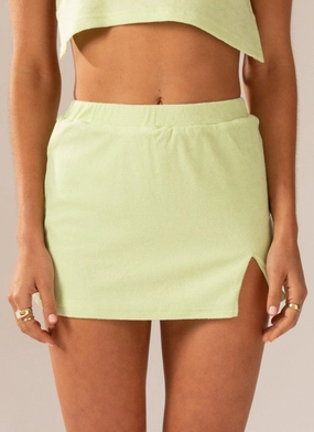 Changing Seasons Terry Mini Skirt - Lime Green Changing Seasons Terry Mini Skirt - Lime Green