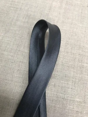 Charcoal 12mm Satin Bias Binding