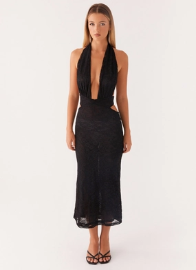 Charismatic Lace Midi Dress - Black Charismatic Lace Midi Dress - Black