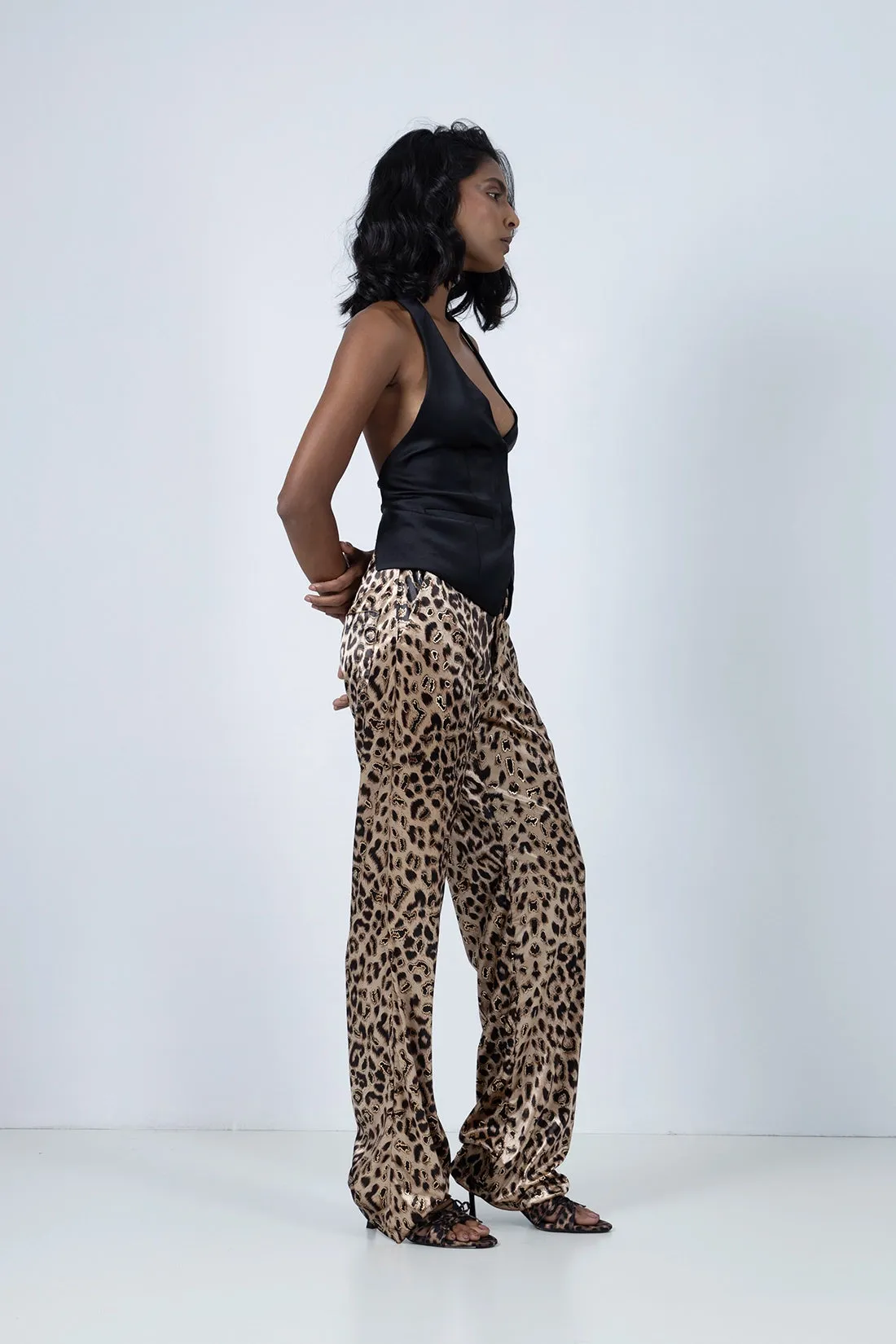 Cheetah Print Straight Fit Trouser