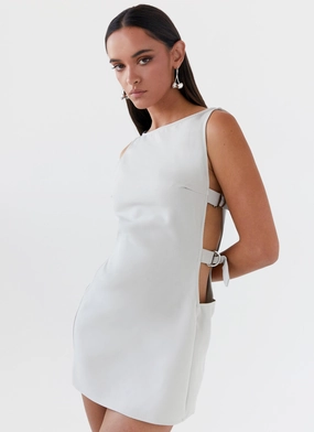 Cherish You Buckle Mini Dress - Grey Cherish You Buckle Mini Dress - Grey