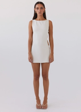 Cherish You Buckle Mini Dress - Ivory Cherish You Buckle Mini Dress - Ivory
