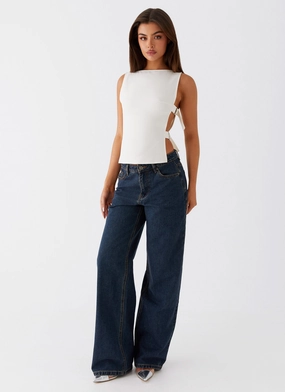 Cherish You Buckle Top - White Cherish You Buckle Top - White