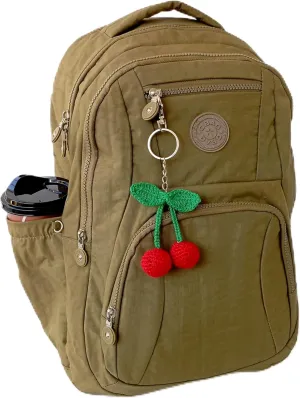 Cherry Cute Keychain, Crochet Handmade Fruit Backpack Accessories, Handbag Bag Purse Holder Hanging Accessories, Bag Ornament (Key-Chain-Bag Ornament)