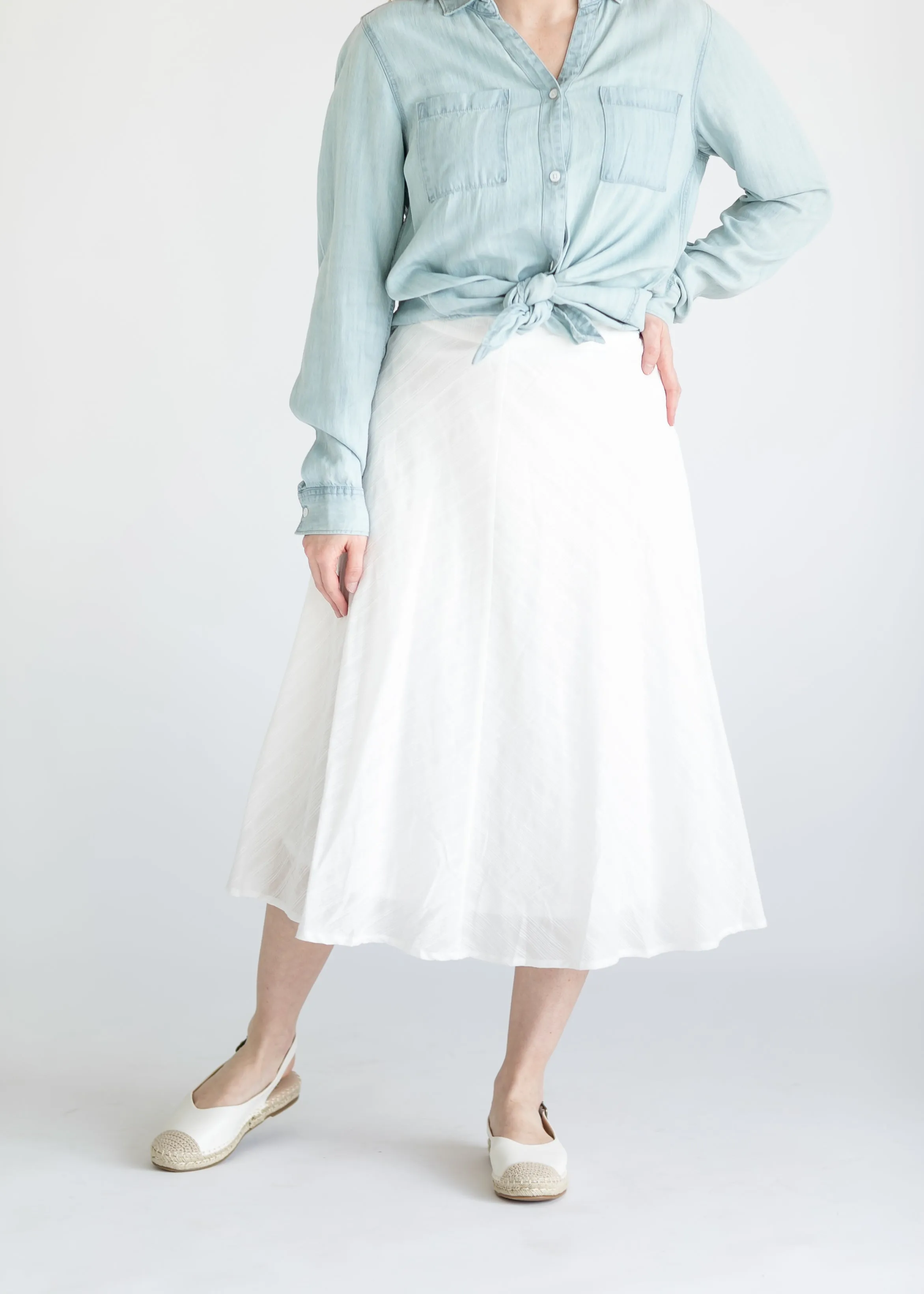 Chevron Lined A-line Midi Skirt - FINAL SALE