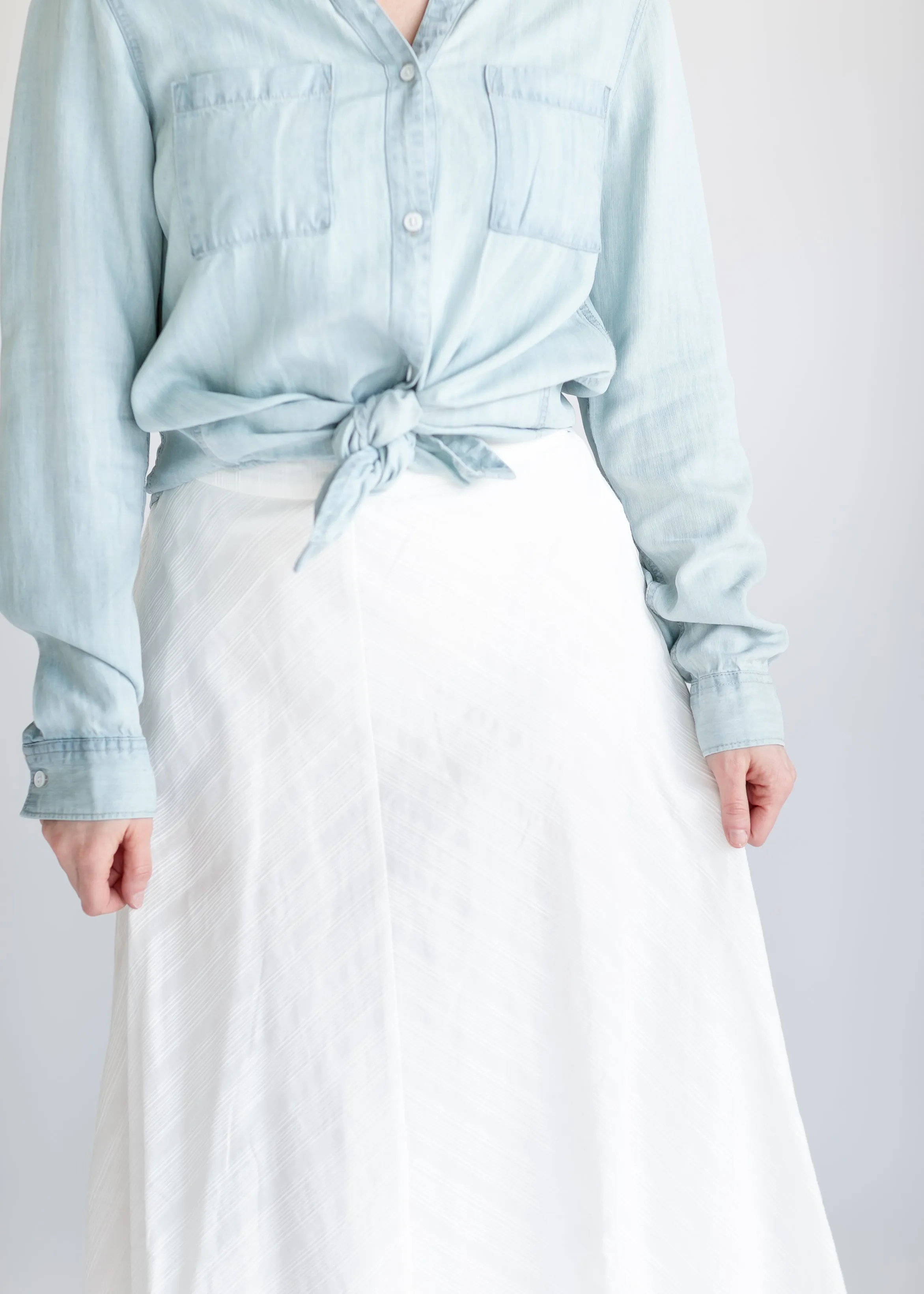 Chevron Lined A-line Midi Skirt - FINAL SALE