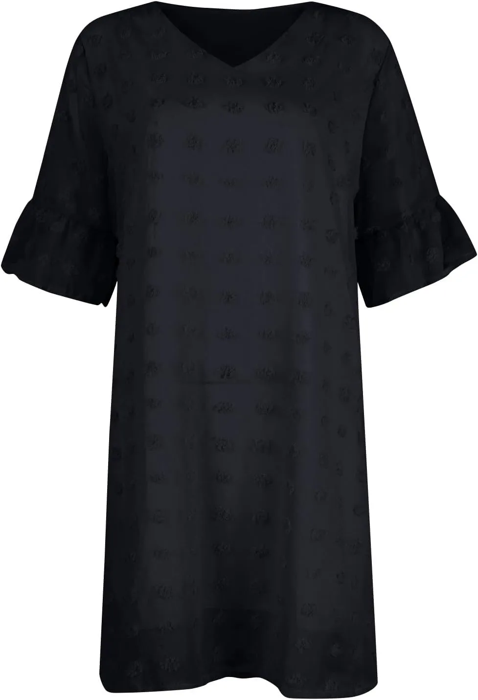 Chiffon Dresses for Women 2024 Summer Smocked Dress Short Flutter Sleeve V Neck Swiss Dot Ruffle Tiered Mini Dress