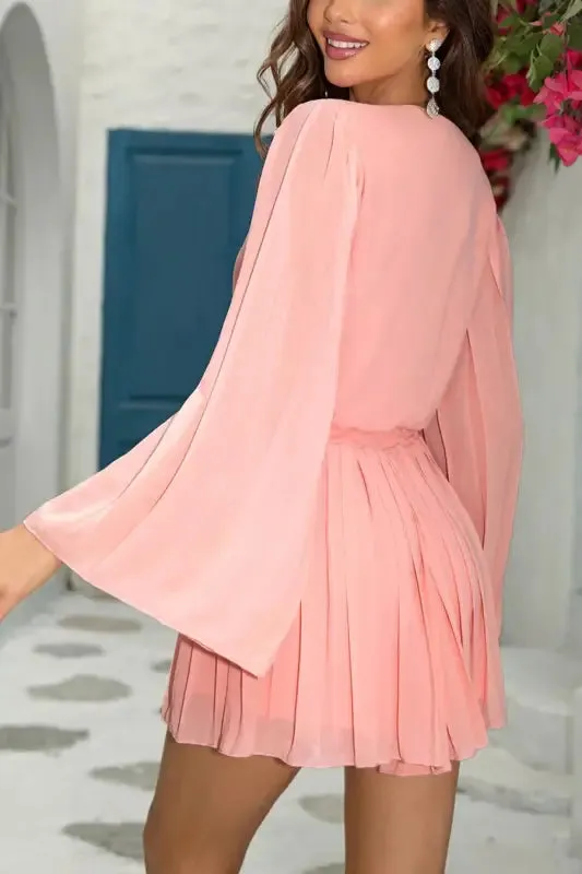 Chiffon V-Neck Romper Skirt