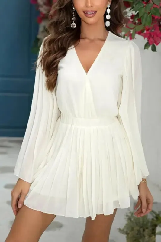Chiffon V-Neck Romper Skirt
