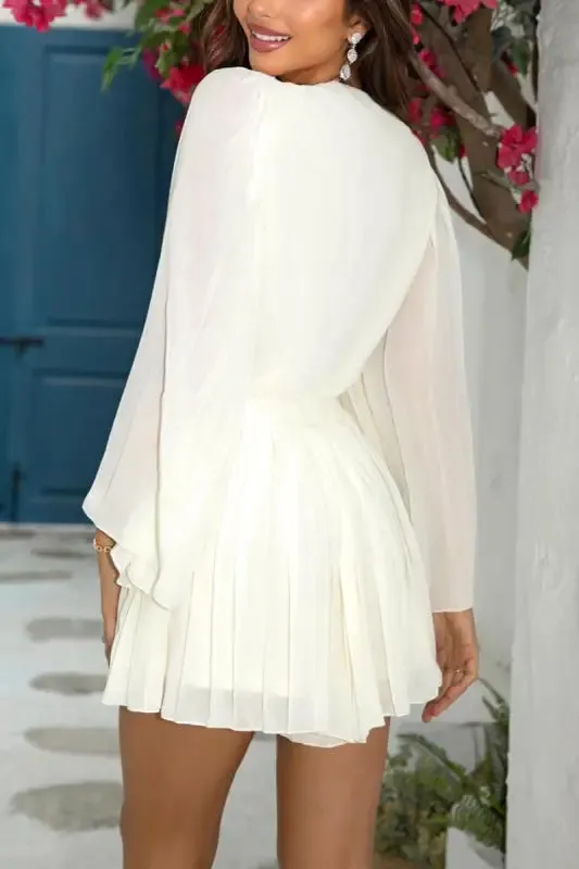 Chiffon V-Neck Romper Skirt