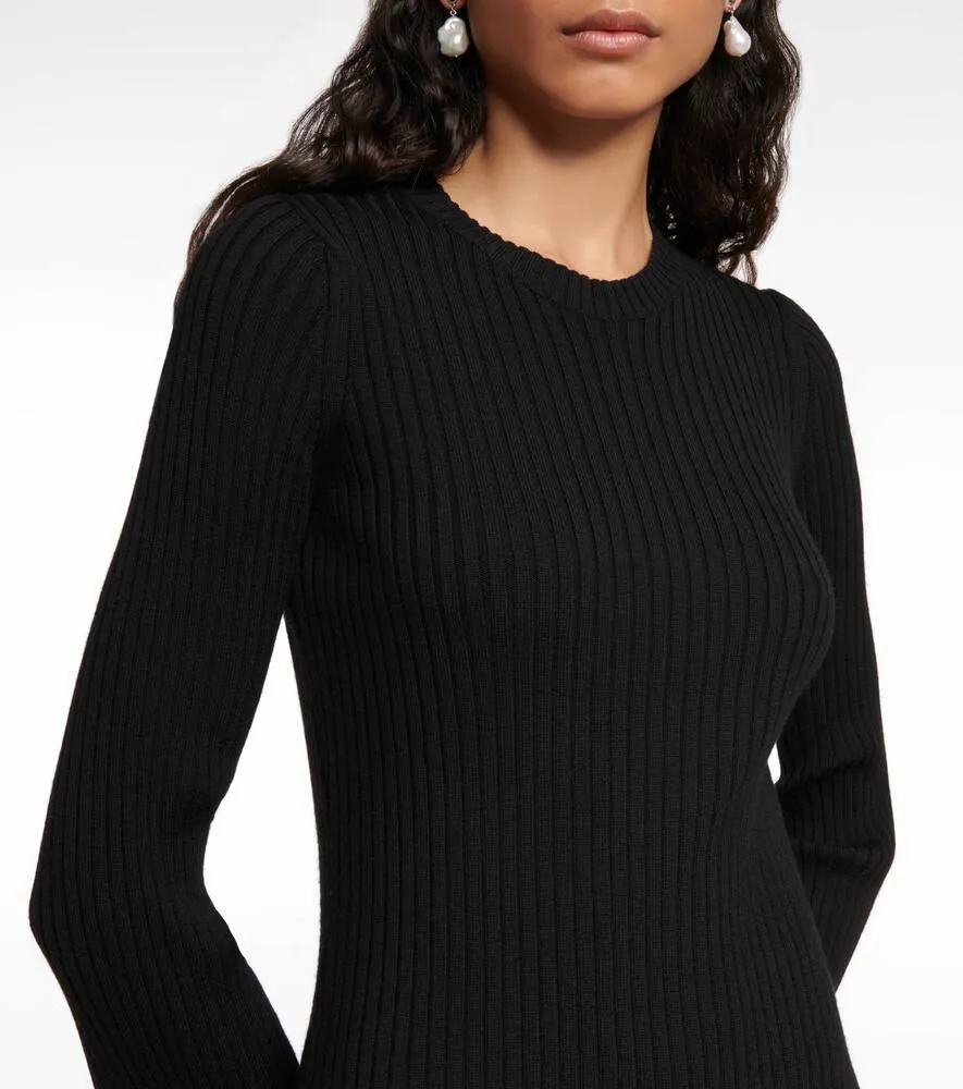 Chloe Ribbed-knit wool and cashmere dress
