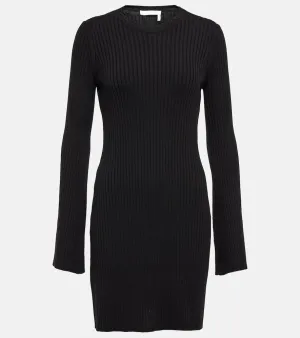 Chloe Ribbed-knit wool and cashmere dress