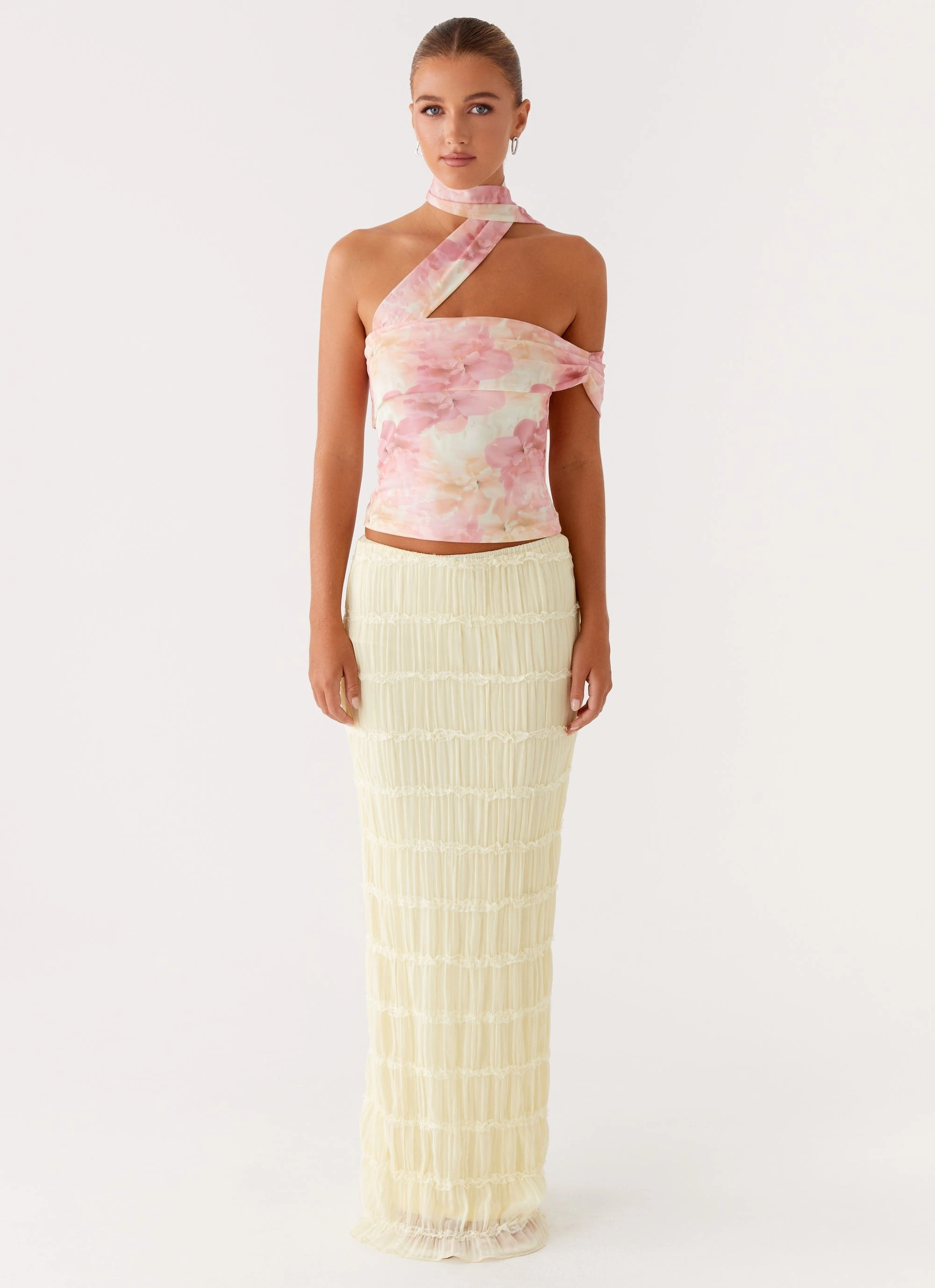 Christal Scarf Top - Floral Print