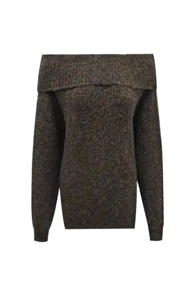 Chunky Knitted Off The Shoulder Sweater