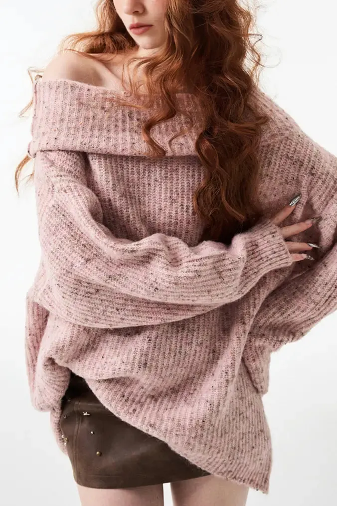 Chunky Knitted Off The Shoulder Sweater
