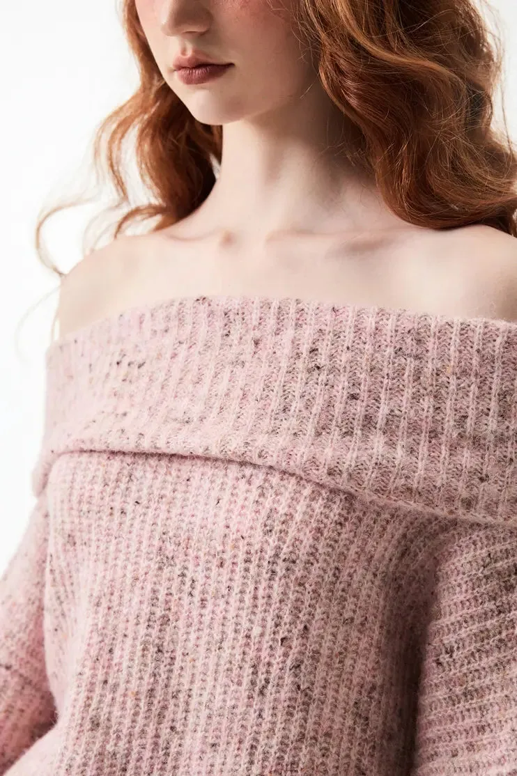 Chunky Knitted Off The Shoulder Sweater
