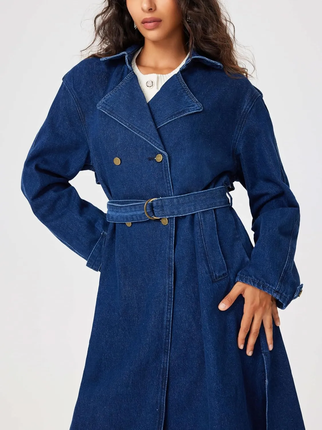 CIDER Statement Maker Denim Trench Coat