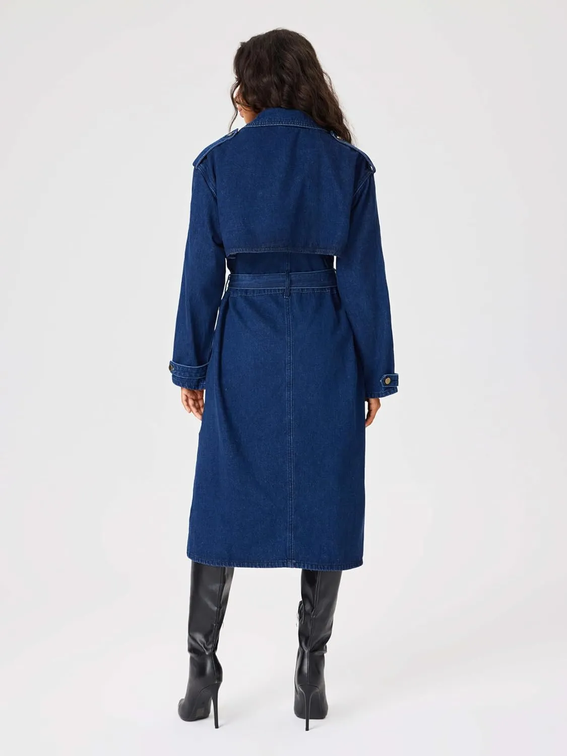 CIDER Statement Maker Denim Trench Coat