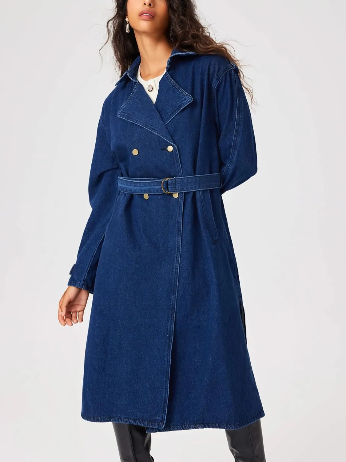 CIDER Statement Maker Denim Trench Coat