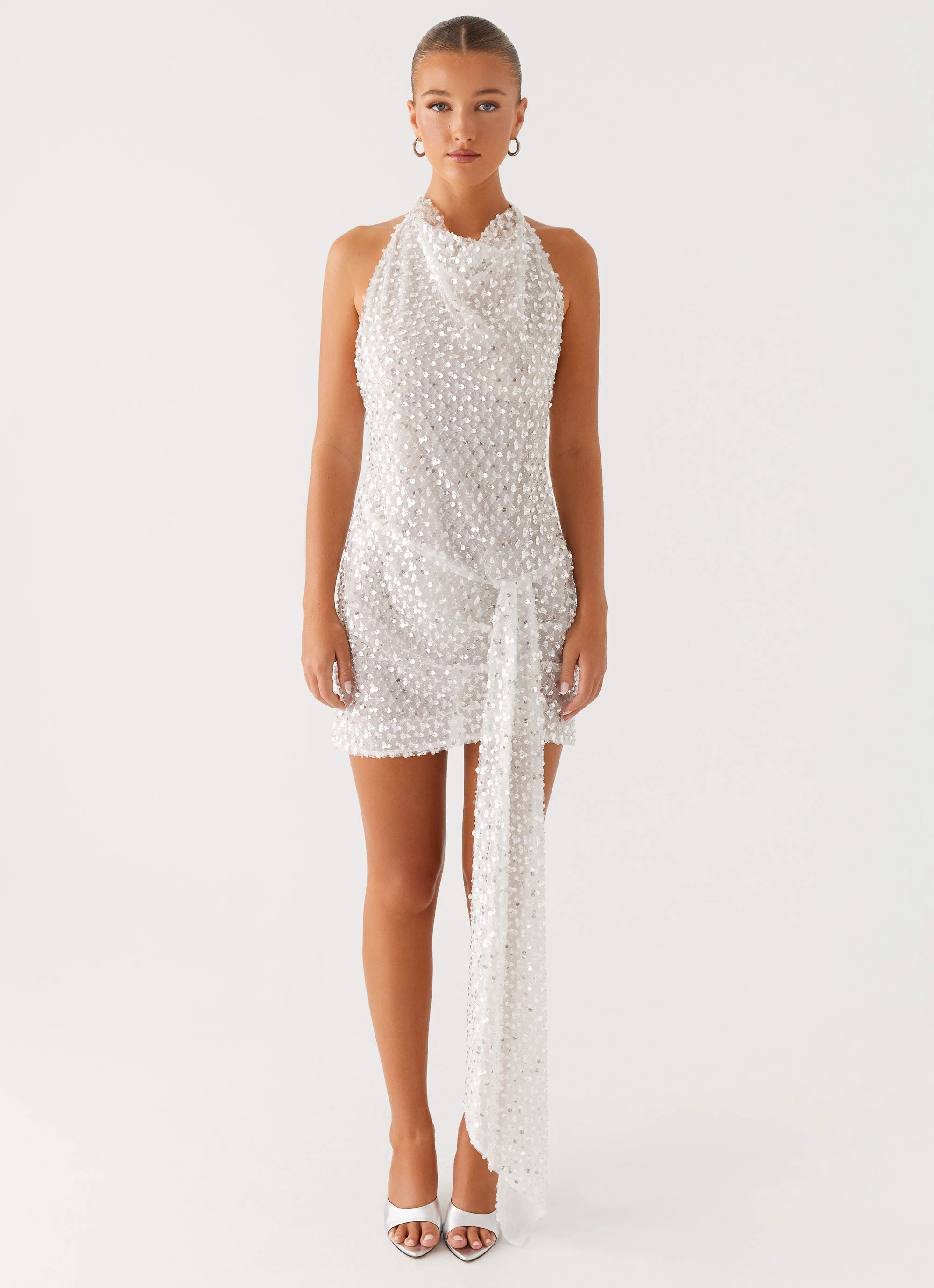 Cinta Sequin Mini Dress - Silver