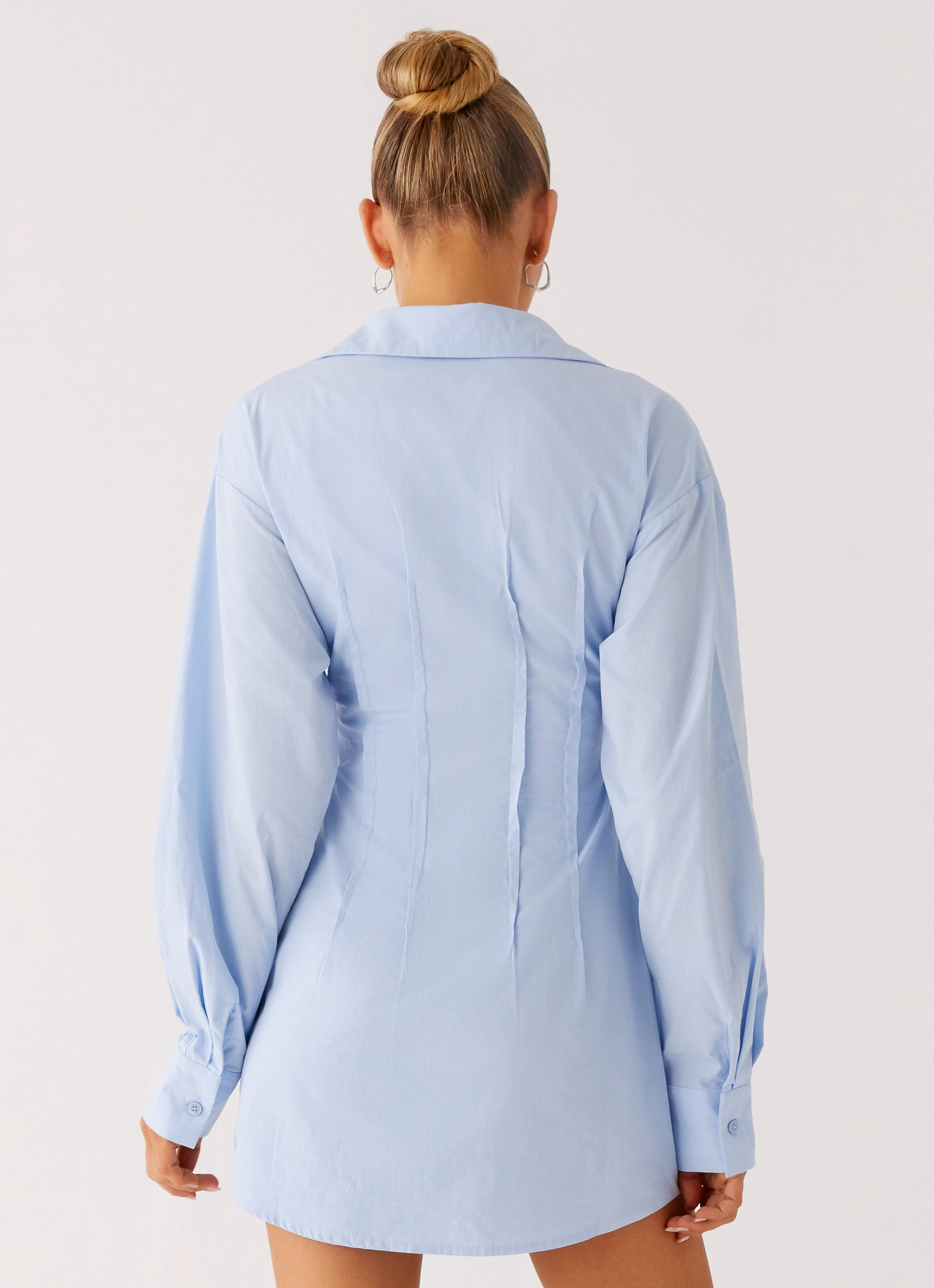 Clancy Mini Shirt Dress - Blue