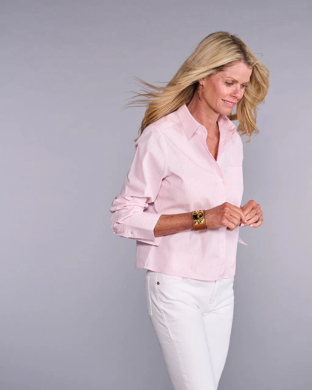 Claridge & King The Crop - Tea Rose Stripe