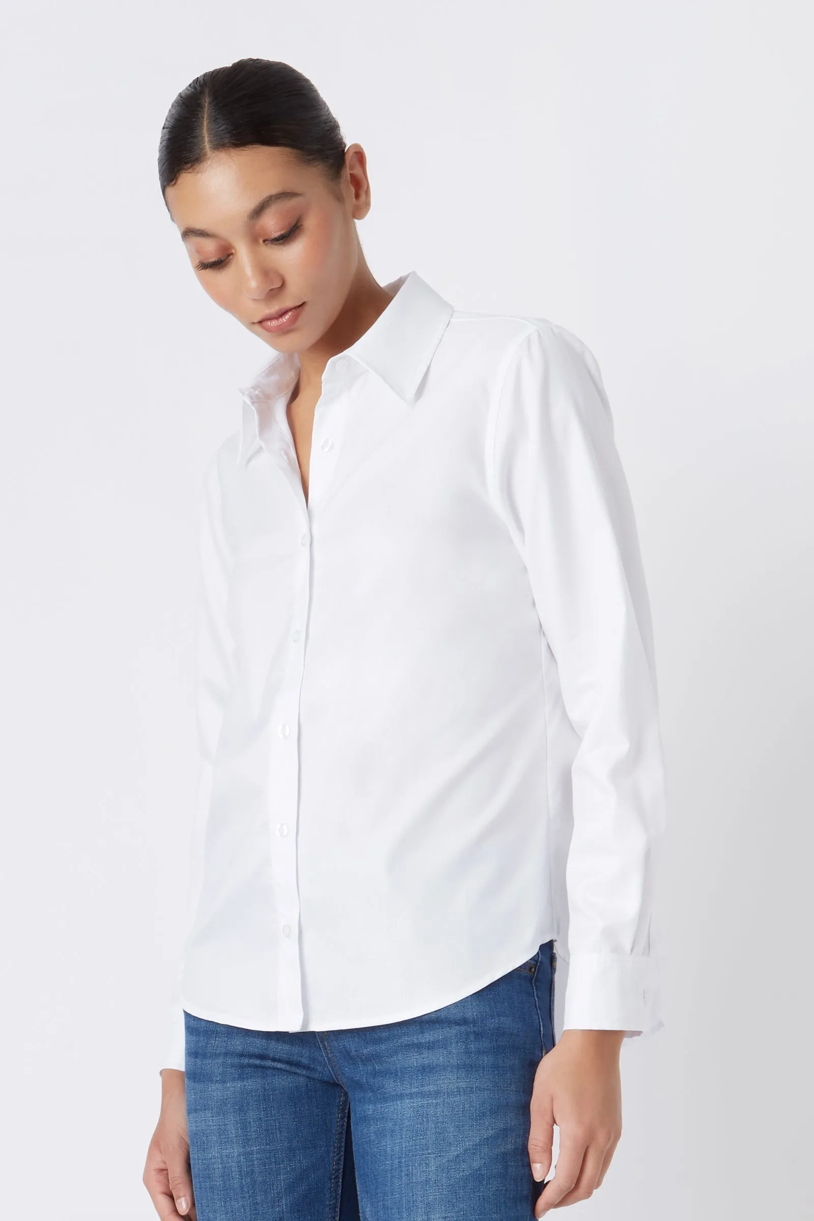 Classic Tailored Shirt - White Stretch