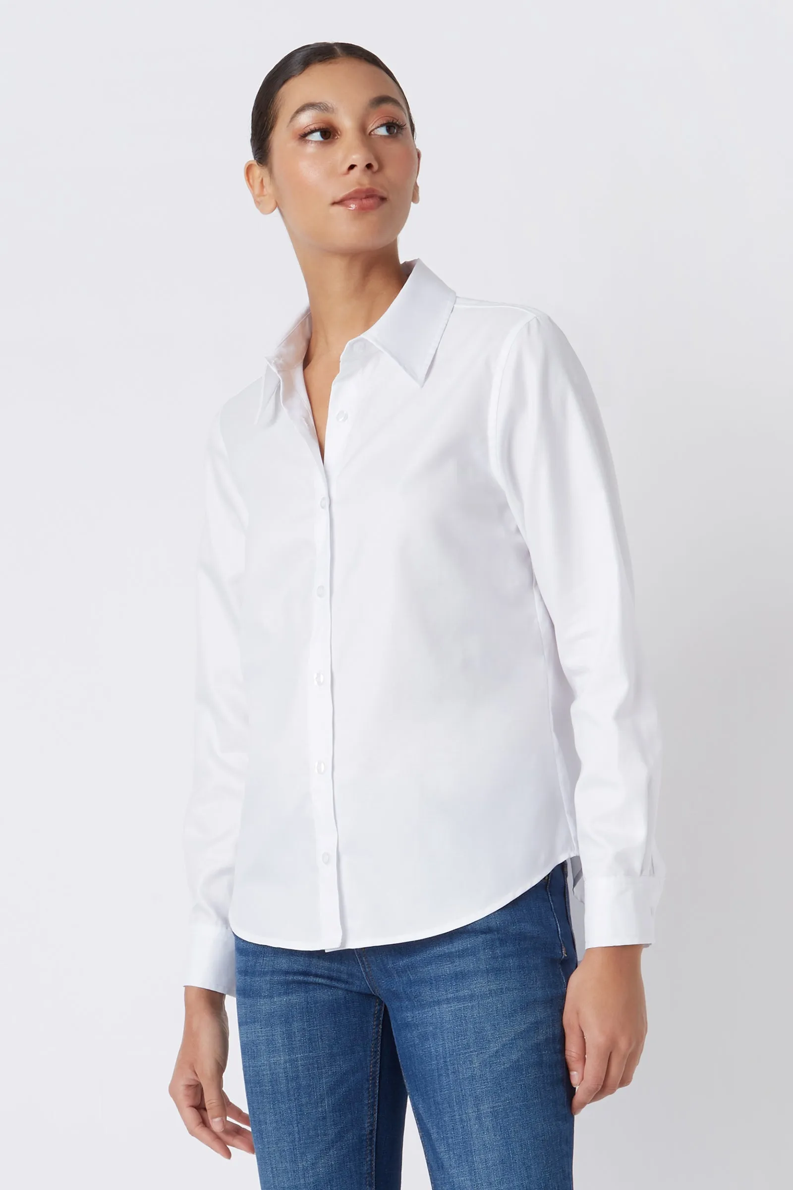 Classic Tailored Shirt - White Stretch